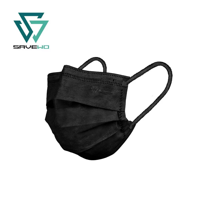 SAVEWO ClassicMask three-fold flat mask (30 pieces/box, individually packaged) [black style] 